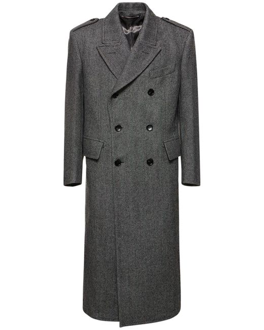 Manteau long à double boutonnage Tom Ford pour homme en coloris Gray
