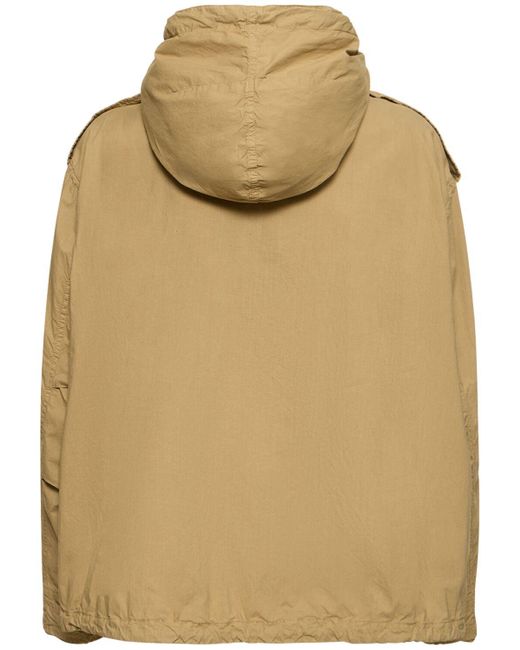 Aspesi Natural Cotton Poplin Jacket W/ Packable Hood