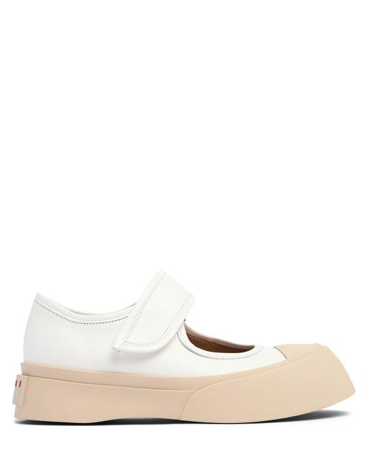 Marni Natural 20Mm Pablo Mary Jane Leather Shoes