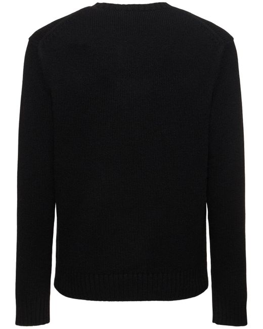 Polo Ralph Lauren Black Wool Sweater W/ Bear for men