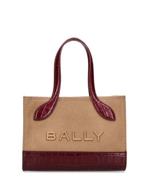 Bally Brown Xs Bar Keep On Leather Top Handle Bag