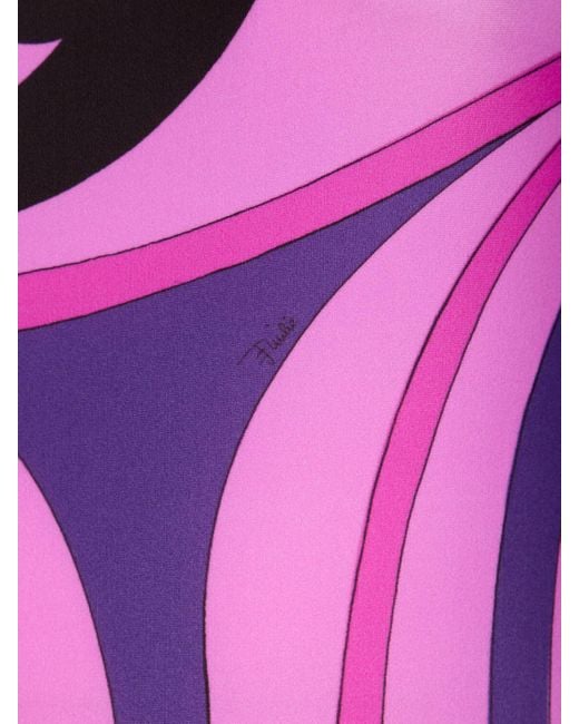 Emilio Pucci Pink Badeanzug Aus Bedrucktem Lycra