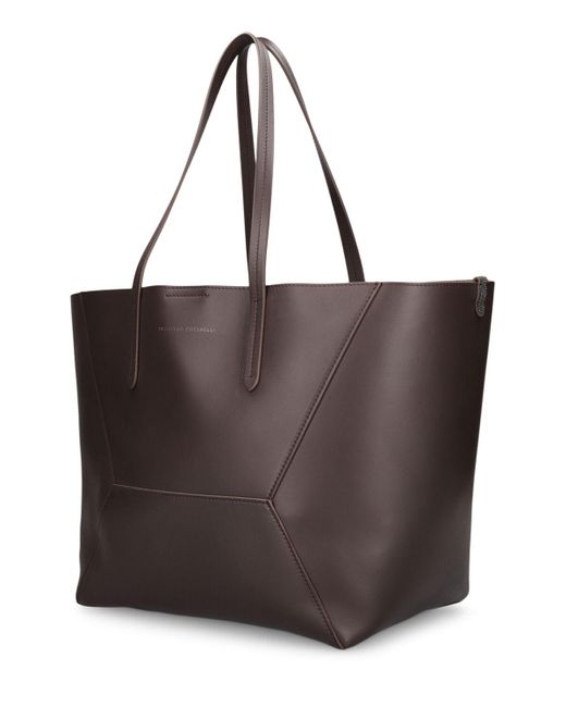 Brunello Cucinelli Brown Leather Tote Bag