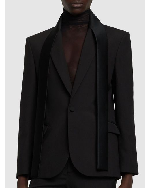 Giacca smoking sartoriale in lana di Valentino in Black da Uomo