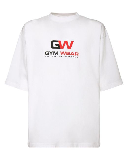 T-shirt gym wear à coupe oversize Balenciaga pour homme en coloris White