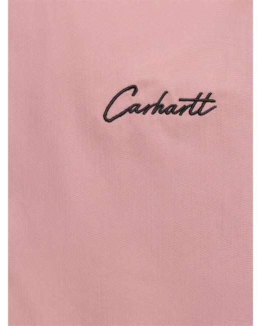 Carhartt Pink Delray Cotton Blend Short Sleeve Shirt for men