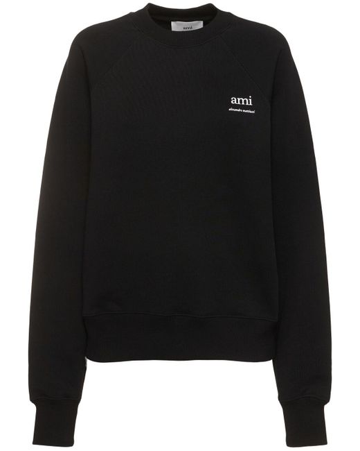 AMI Black Sweatshirt Aus Baumwolle Mit Logo