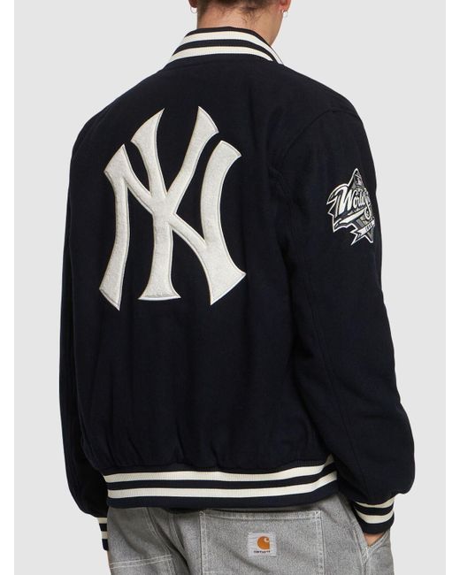 KTZ Blue Ny Yankees Mlb Patch Varsity Jacket for men