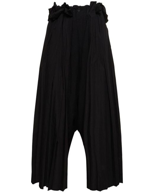 Yohji Yamamoto Black G-pleated Sarouel Tech Pants for men