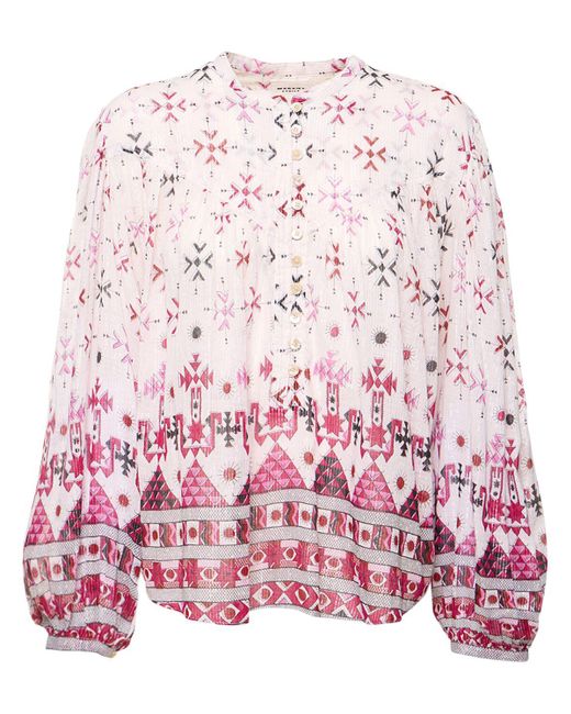 Isabel Marant Pink Salika Floral Long Sleeve Shirt