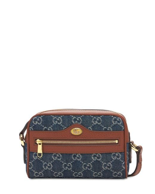 Gucci Ophidia Gg Jacquard Denim Mini Bag in Blue | Lyst