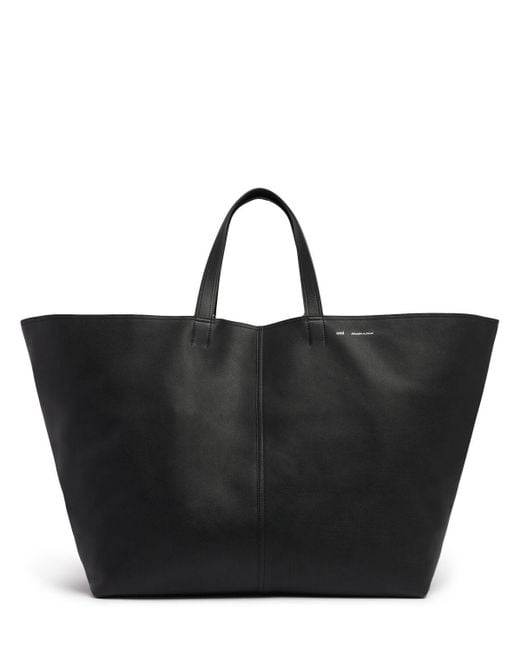 AMI Black Midi Tote Aus Leder