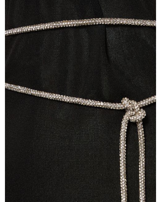Alexandre Vauthier Black Viscose Knit Bodysuit W/embellished Belt