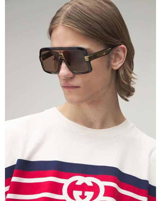 Gucci Gg0900s Oversize Mask Sunglasses in Black for Men | Lyst