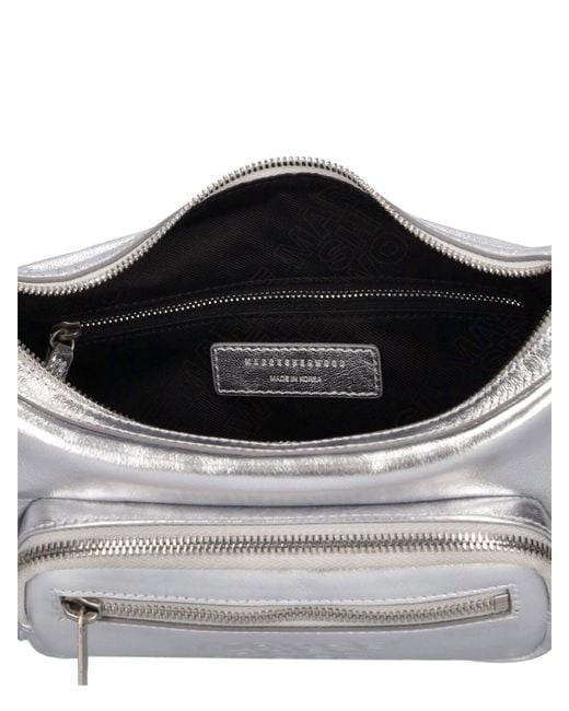 MARGE SHERWOOD Metallic Mini Outpocket Leather Hobo Bag