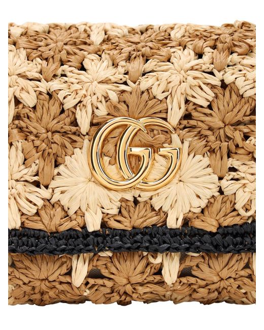 Gucci Leather Gg Marmont Flower Crochet Bag Lyst
