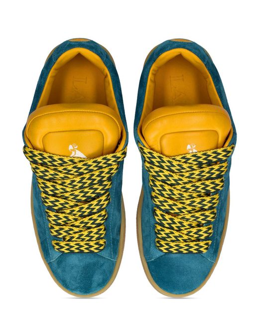 Sneakers curb lite in full in camoscio di Lanvin in Blue