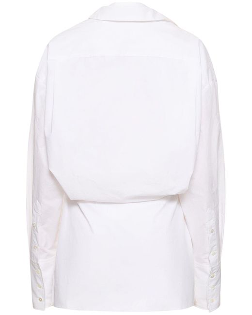Vestido corto de algodón Interior de color White