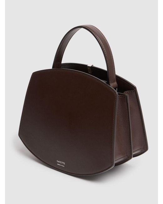 SAVETTE Brown Florence 20 Smooth Leather Bag Unique