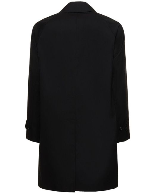 Cappotto midi camden in cotone di Burberry in Black da Uomo