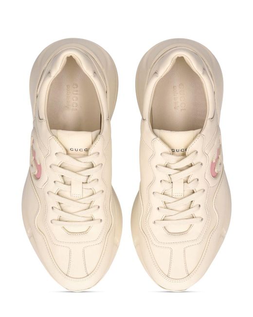 Gucci Pink 72Mm Rhyton Leather Sneakers