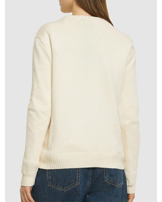 Suéter de algodón jersey Ralph Lauren Collection de color Natural