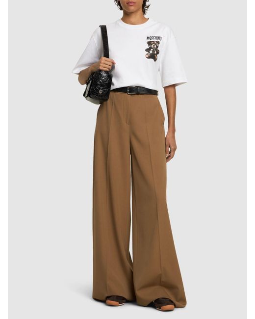 Moschino コットンジャージークロップドtシャツ White