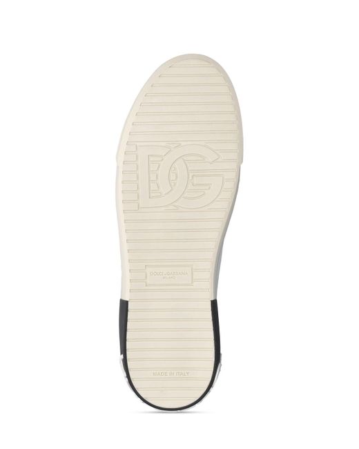 Dolce & Gabbana White Portofino Leather Sneakers