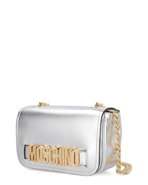 Moschino Multicolor Logo Metallic Napa Leather Bag