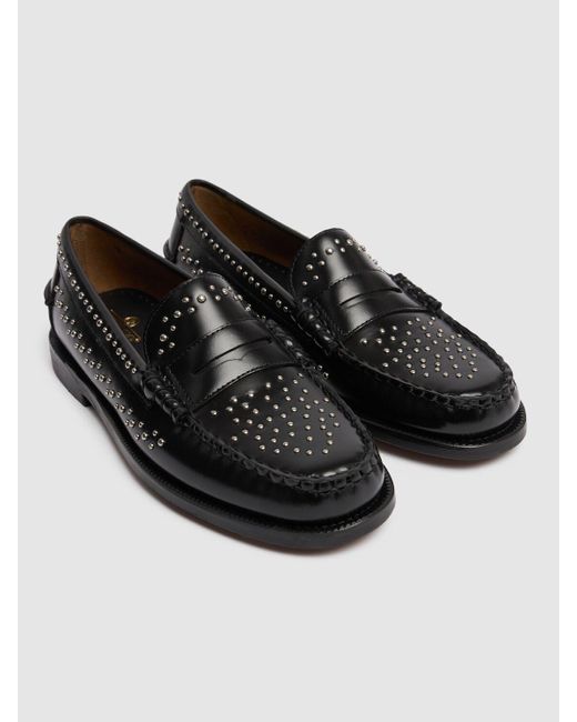 Sebago Black Dan Studded Leather Loafers