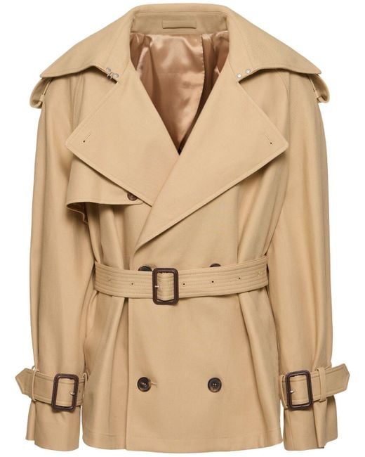 Wardrobe NYC Natural Cropped Cotton Trench Coat