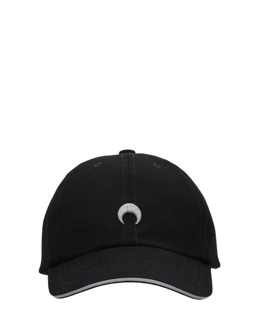 Gorra de lona de algodón con logo MARINE SERRE de hombre de color Black