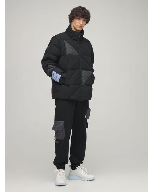 McQ In Dust Wax Patched Puffer Jacket 
