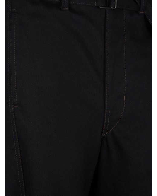 Jeans de algodón con cinturón Lemaire de color Black