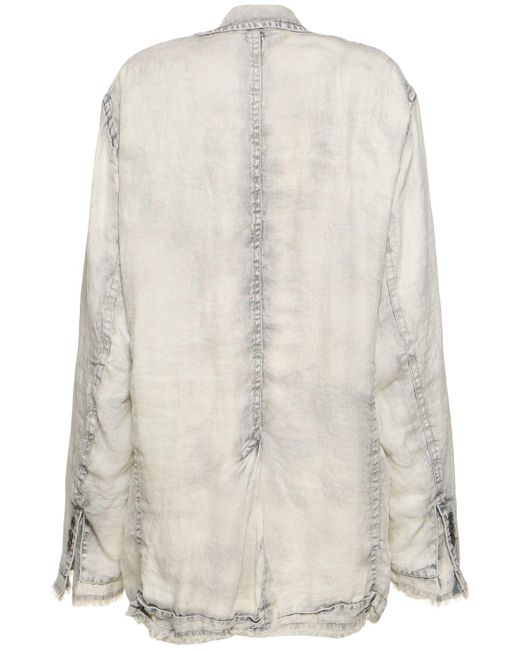 Veste en sergé de lin Maison Mihara Yasuhiro en coloris White