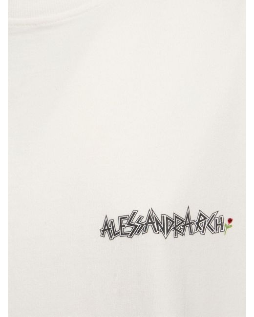 T-shirt in jersey con stampa di Alessandra Rich in White