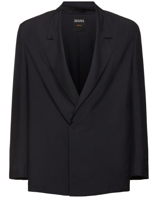 Zegna Oversized Jacke Aus Seide in Black für Herren