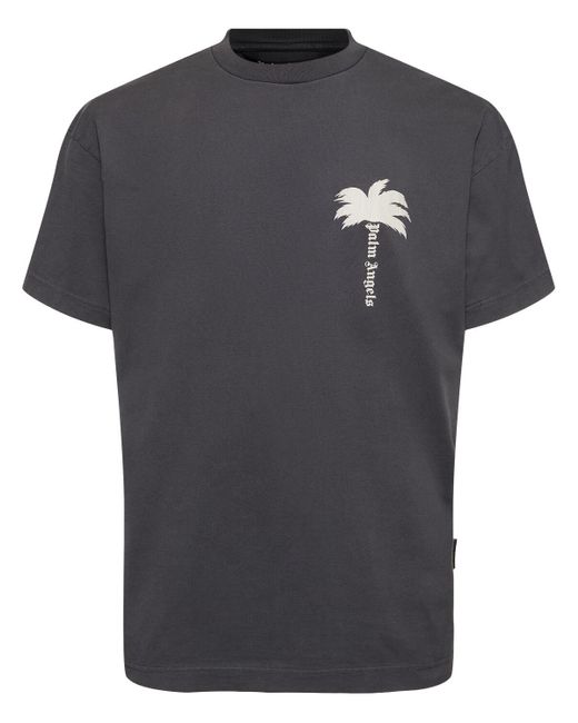 Palm Angels T-shirt Aus Baumwolle Mit Druck in Black für Herren