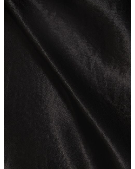 Max Mara Black Talete Sleeveless Satin Midi Dress