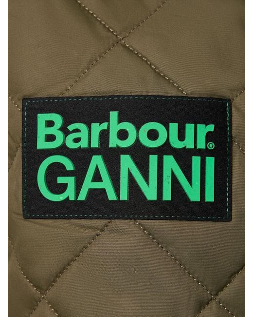 Barbour Green Gesteppte Jacke "burghley X Ganni"