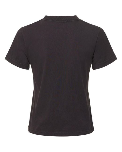 Camiseta de jersey de algodón con logo Courreges de color Black