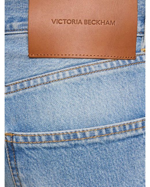 Jean taille mi-haute en denim de coton victoria Victoria Beckham en coloris Blue