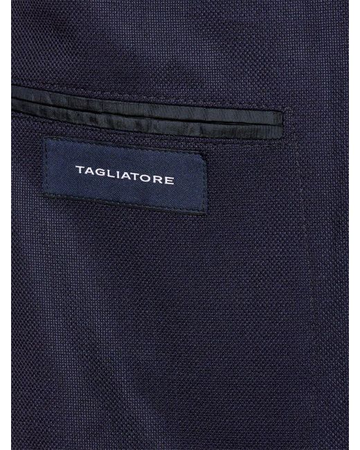 メンズ Tagliatore 110's ストレッチウールブレザー Blue