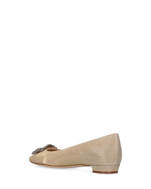 Scarpe basse hangisi in lurex 10mm di Manolo Blahnik in Brown