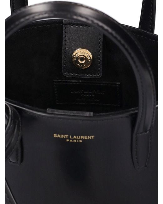 Saint Laurent Black Mini Toy Leather Shopping Bag