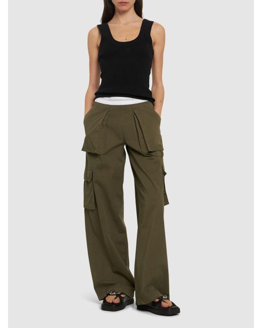 Alexander Wang Natural Mid Rise Cargo Cotton Pants