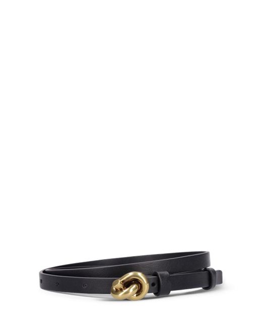 Bottega Veneta White 1.2Cm Knot Leather Belt