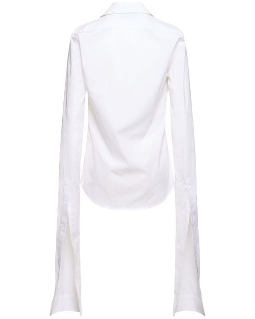 Camicia in cotone con colletto aperto di Coperni in White
