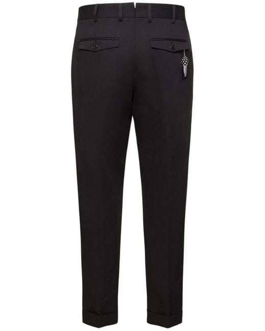 PT Torino Black Rebel Cotton & Linen Pants for men
