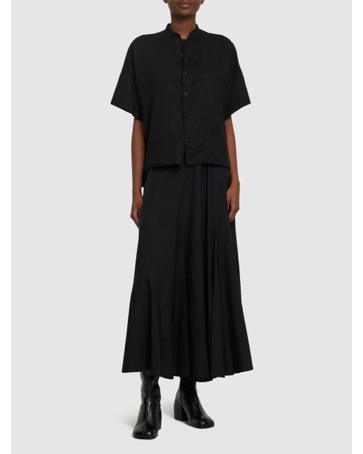 Camicia boxy fit in twill di cotone di Yohji Yamamoto in Black